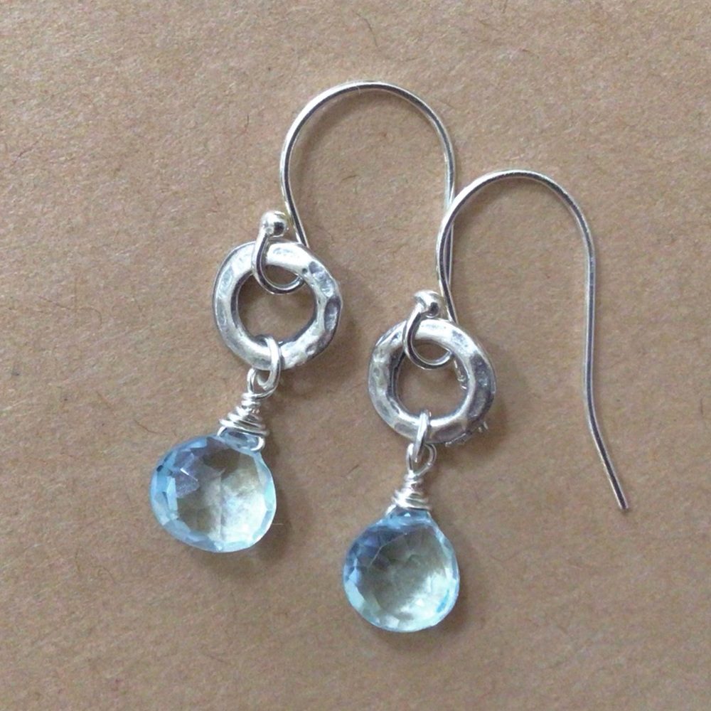 Sterling Silver Aquamarine Sundance Charm Earrings